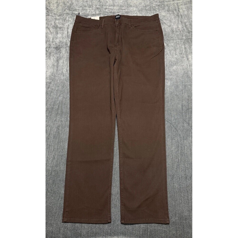 NWT Gap Slim Fit Stretch Twill Pants Men's 40x32 Brown Zip-Fly Classic 5-Pockets